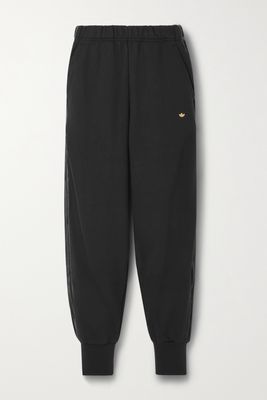 adidas Originals - Decadent Velvet-trimmed Cotton-jersey Track Pants - Black