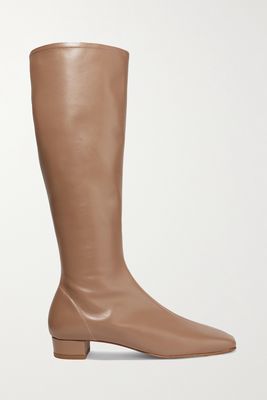 BY FAR - Edie Leather Knee Boots - Neutrals
