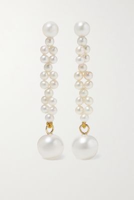 Sophie Bille Brahe - Tressé 14-karat Gold Pearl Earrings - one size