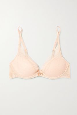 Chantelle - Festivité Stretch-lace And Tulle Underwired Plunge Bra - Neutrals
