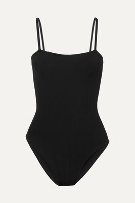 Hunza G - Maria Seersucker Swimsuit - Black