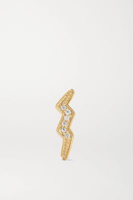 Andrea Fohrman - Mini Lightning Bolt 14-karat Gold Diamond Single Earring - one size