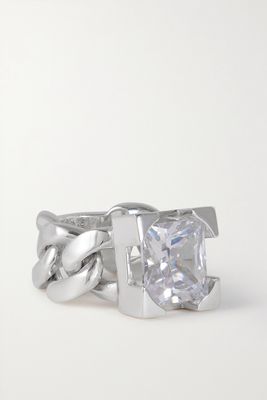 Bottega Veneta - Silver-tone Zirconia Ring - White