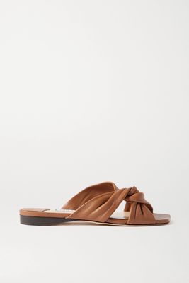 Jimmy Choo - Narisa Knotted Leather Sandals - Brown