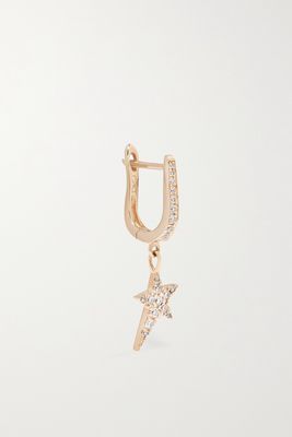 Diane Kordas - 18-karat Rose Gold Diamond Single Hoop Earring - one size