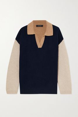 Lisa Yang - Briana Color-block Cashmere Sweater - Blue