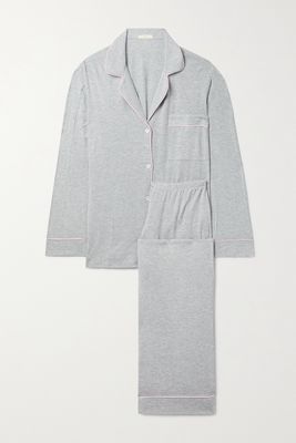 Eberjey - Gisele Piped Stretch-modal Pajama Set - Gray