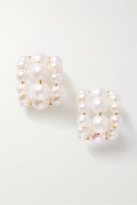 Completedworks - Bitter Butter Gold-plated Pearl Earrings - White