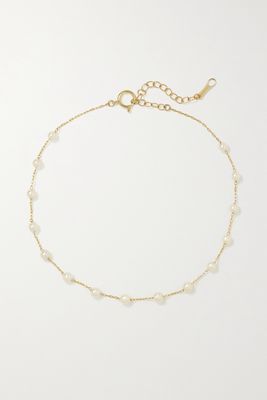 Mizuki - 14-karat Gold Pearl Anklet - one size