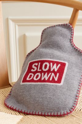 Anya Hindmarch - Slow Down Intarsia Wool-blend Hot Water Bottle Cover - Gray