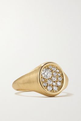 Jade Trau - 18-karat Gold Diamond Signet Ring - 4