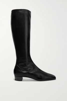 BY FAR - Edie Leather Knee Boots - Black