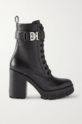 Givenchy - Embellished Leather Ankle Boots - Black