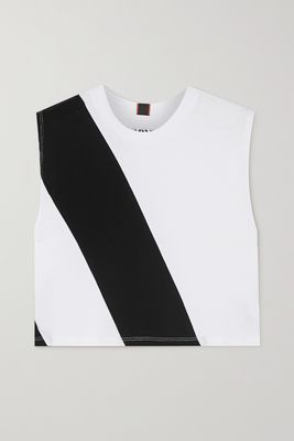 AARMY - Lima Printed Cotton-jersey Tank - White