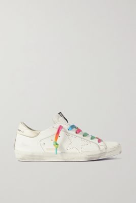 Golden Goose - Superstar Perforated Distressed Leather Sneakers - White