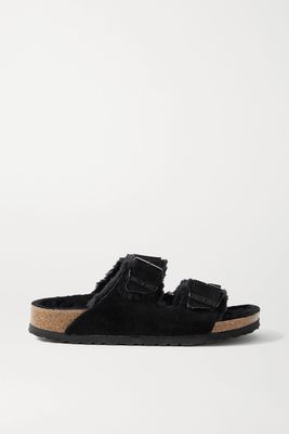 Birkenstock - Arizona Shearling-lined Suede Sandals - Black