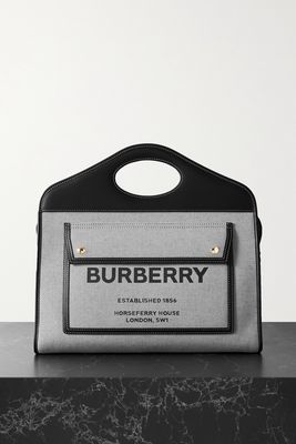 Burberry - Medium Leather-trimmed Printed Canvas Tote - Black