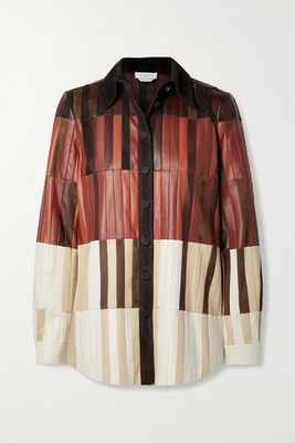 Gabriela Hearst - Campos Paneled Leather And Suede Shirt - Red