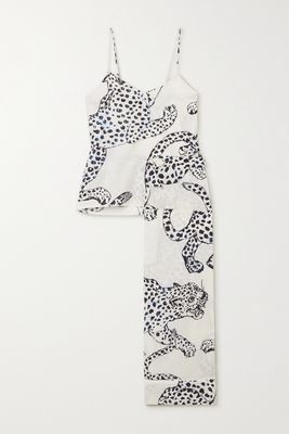 Desmond & Dempsey - Printed Organic Cotton Pajama Set - Cream