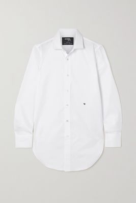 Hommegirls - Embroidered Cotton-poplin Shirt - White