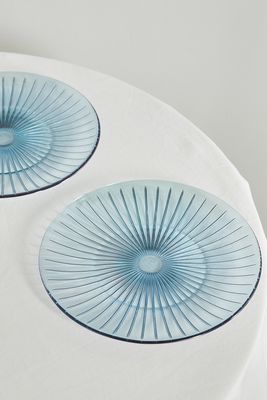 Luisa Beccaria - Set Of Two 26cm Glass Dinner Plates - Blue