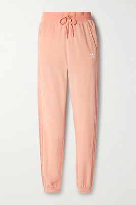 adidas Originals - Satin-trimmed Cotton-blend Velour Track Pants - Pink