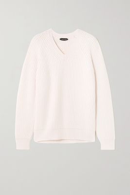 TOM FORD - Ribbed Cashmere Sweater - White