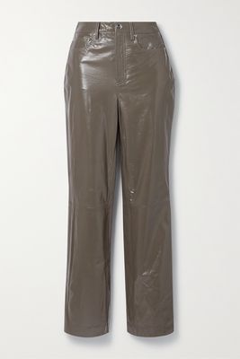 REMAIN Birger Christensen - Lynn Leather Straight-leg Pants - Gray