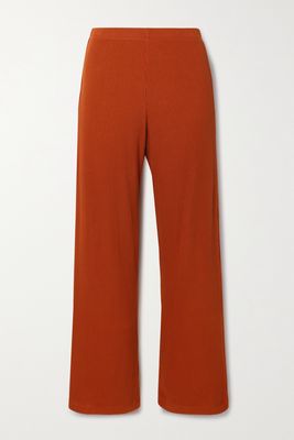 LESET - Alex Ribbed-knit Track Pants - Red