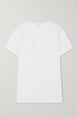 rag & bone - The Vee Slub Pima Cotton-jersey T-shirt - White