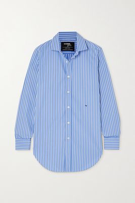 Hommegirls - Striped Cotton-poplin Shirt - Blue