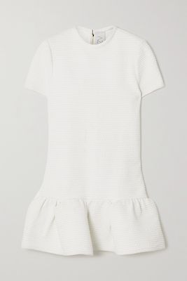 AZ Factory - Supertech-superchic Ruffled Stretch-cloqué Mini Dress - White