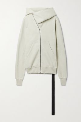 Rick Owens - Felpa Asymmetric Cotton-jersey Hoodie - Ecru