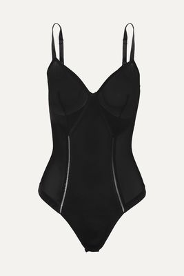Spanx - Haute Contour Nouveau Stretch-mesh Thong Bodysuit - Black