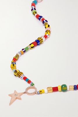 Diane Kordas - 18-karat Rose Gold, Bead And Diamond Necklace - one size