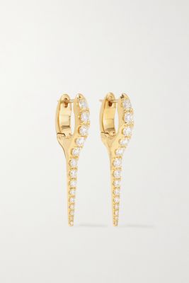 Melissa Kaye - Lola Small 18-karat Gold Diamond Earrings - one size