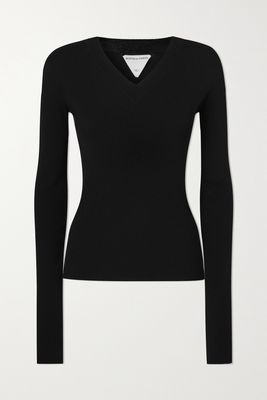 Bottega Veneta - Ribbed Wool-blend Sweater - Black