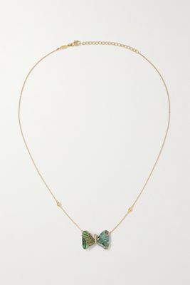 Jacquie Aiche - Bubble Butterfly 14-karat Gold, Diamond And Shell Necklace - one size