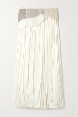 Gabriela Hearst - Mitchell Pleated Layered Merino Wool And Cashmere-blend Maxi Skirt - Ivory