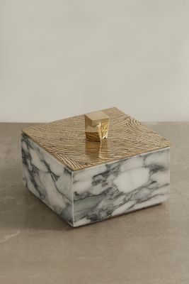 Kelly Wearstler - Lustre Brass And Marble Jewelry Box - Gold