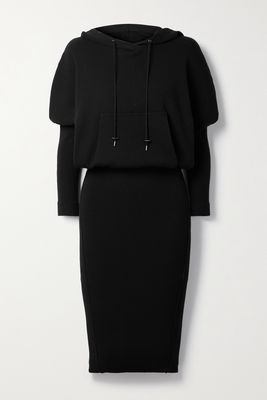 TOM FORD - Hooded Ribbed Cashmere-blend Dress - Black