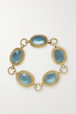 Elizabeth Gage - 18-karat Gold, Aquamarine And Mother-of-pearl Bracelet - one size