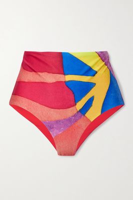 Mara Hoffman - Lydia Printed Bikini Briefs - Red