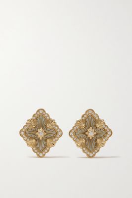 Buccellati - Opera Tulle 18-karat Gold, Mother-of-pearl And Diamond Earrings - one size