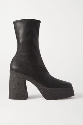 Stella McCartney - Vegetarian Leather Platform Ankle Boots - Black