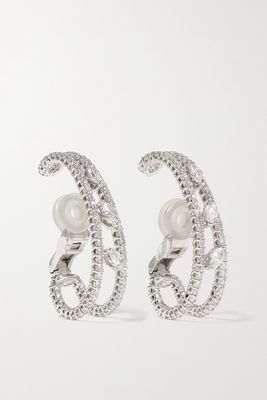 YEPREM - 18-karat White Gold Diamond Clip Earrings - one size