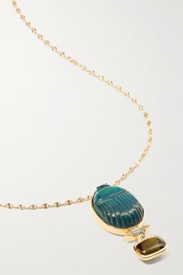 Lito - Luna 14-karat Gold Multi-stone Necklace - one size