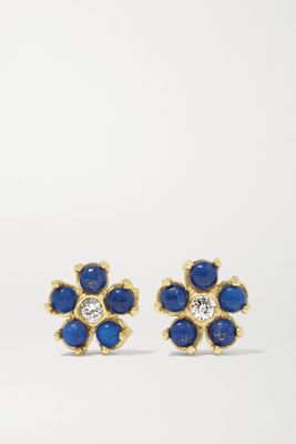 Jennifer Meyer - 18-karat Gold, Lapis Lazuli And Diamond Earrings - one size