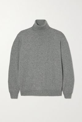 Brunello Cucinelli - Bead-embellished Cashmere Turtleneck Sweater - Gray