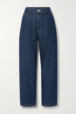 GOLDSIGN - Jarvis Pleated High-rise Tapered Jeans - Blue